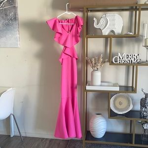 Pink Ruffles Maxi Dress